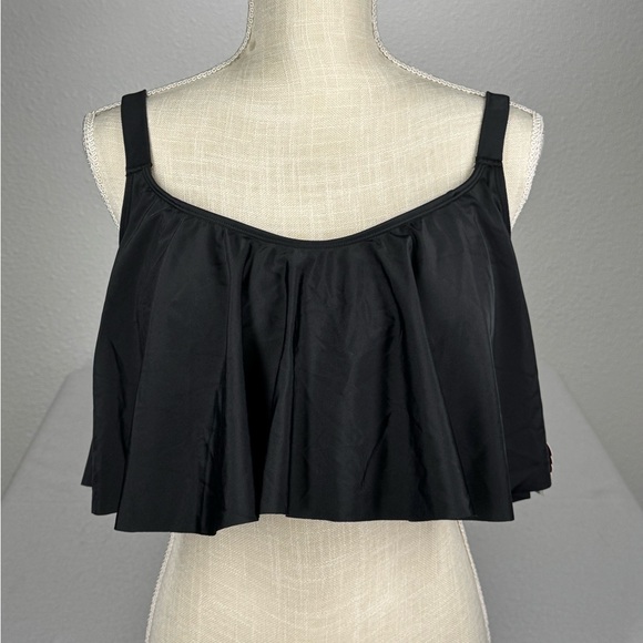 torrid Other - Torrid Flirt Swim Collection Black Flounce Bikini Bathing Suit Top 14/16